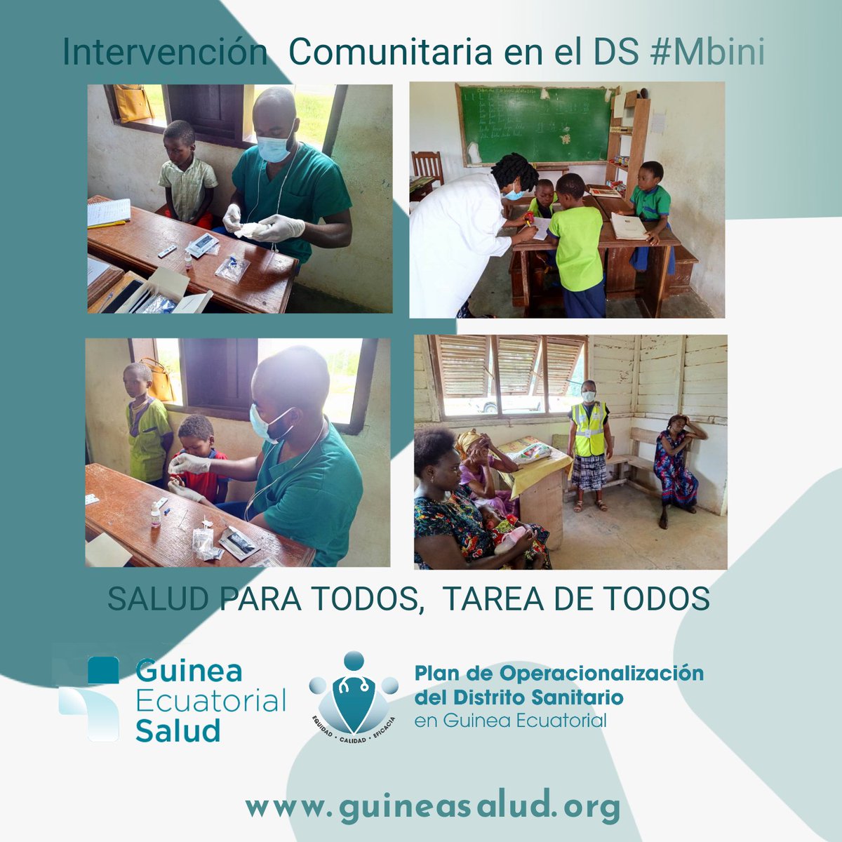 GuineaSalud's tweet photo. 👩⚕️Intervención Comunitaria en el DS de #Mbini en el CP de Bilen. Se realizaron 13 consultas médicas, 9 #PDR de #Paludismo de ellos 5 casos (+) y 20 vacunaciones de rutina. Se concluyó con una charla sobre #MedidasHigiénicas con 28 participantes.
#SaludParaTodos https://t.co/kpUsO0TYDN