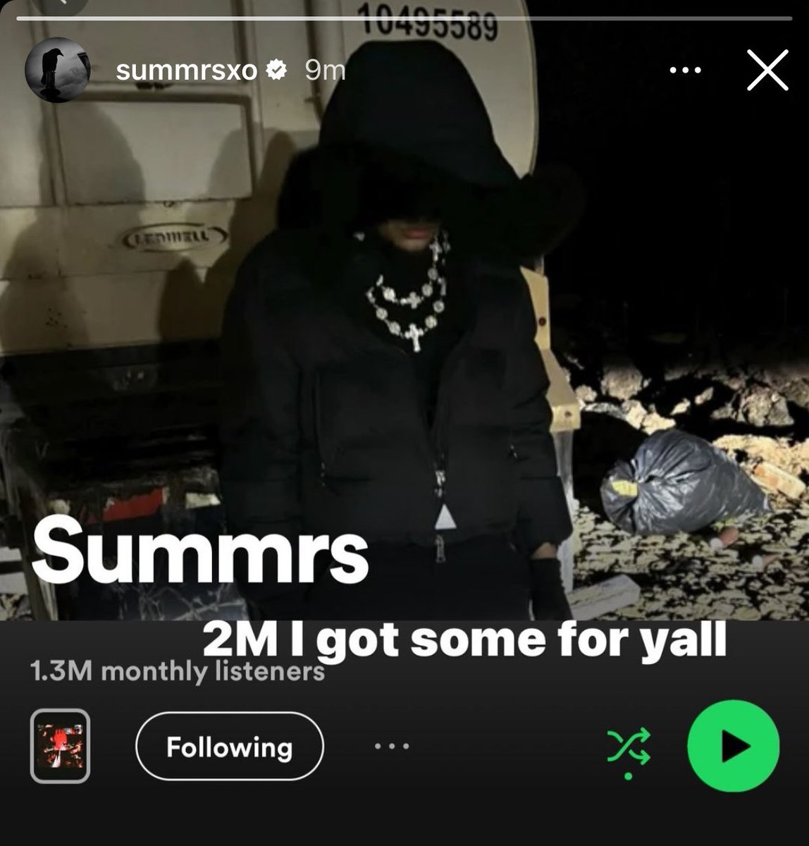 therealugs's tweet photo. Summrs says at 2 million monthly listeners he’ll drop new music https://t.co/zuT1JAodlk