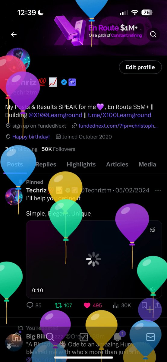 Techriztm's tweet photo. Here’s to the 22nd Chapter of my GREAT &amp; yet Unfinished story🥂

And cheers to 50k of you supporting me all the way❤️

This journey of ours together is about to get even Epic-er !! https://t.co/2WqbqX6RUs