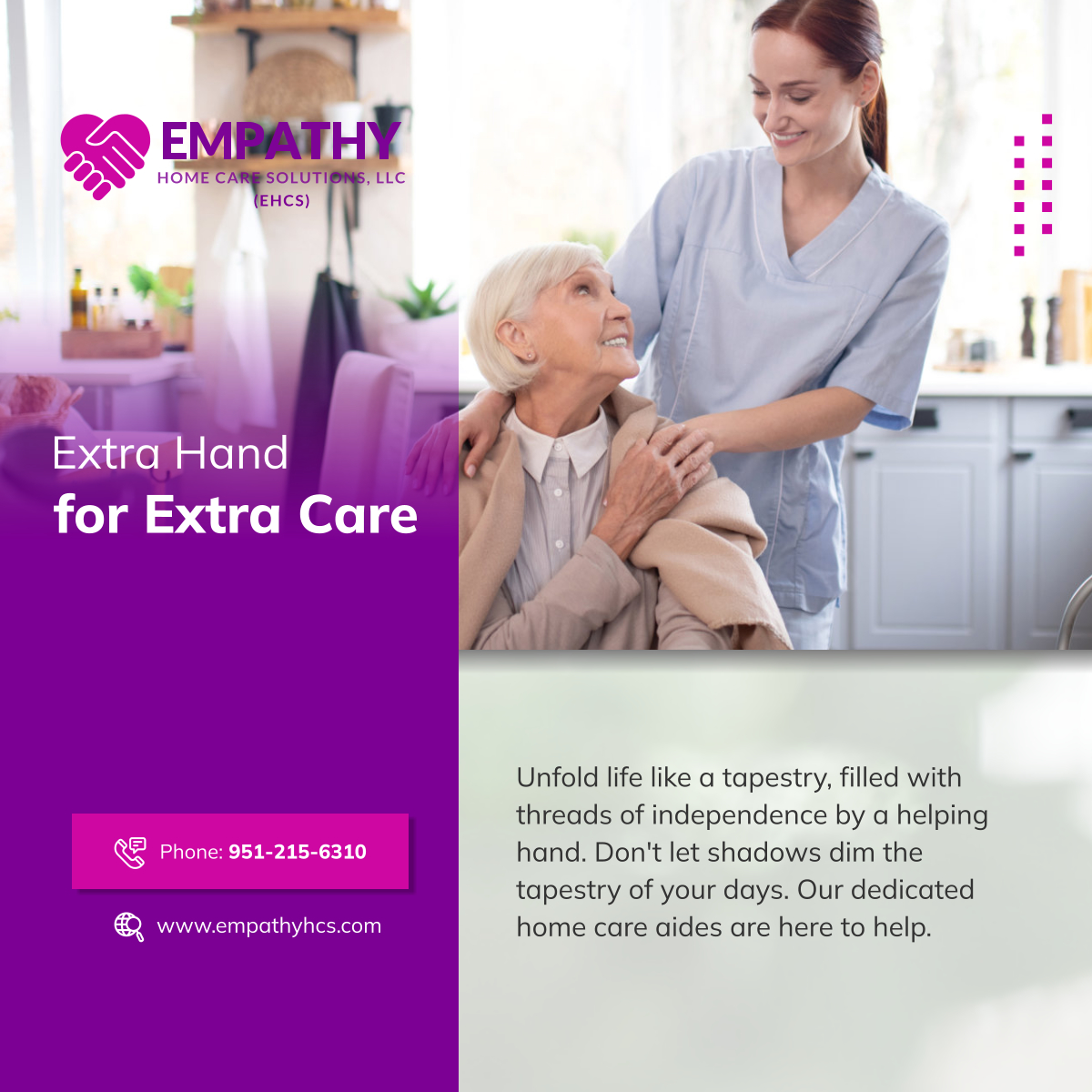 empathyhcsoln's tweet photo. Let's navigate life's journey together! Contact us today and discover how we can become a good partner in your loved one's well-being. Let us help you make the vibrant tapestry, day by day! 

#CoronaCA #CompassionateCare #HomeCare https://t.co/mQpCPyKVie
