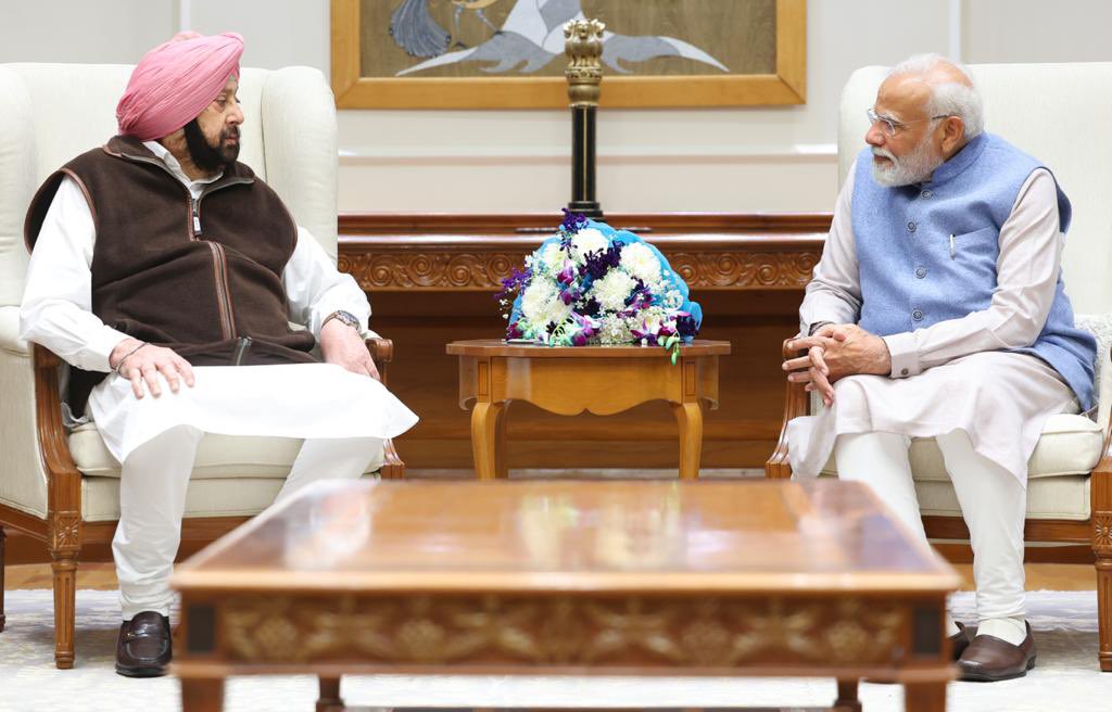 Had a detailed meeting with Hon'ble PM Shri @NarendraModi ji on wide ranging issues related to Punjab including the issues concerning the farmers.