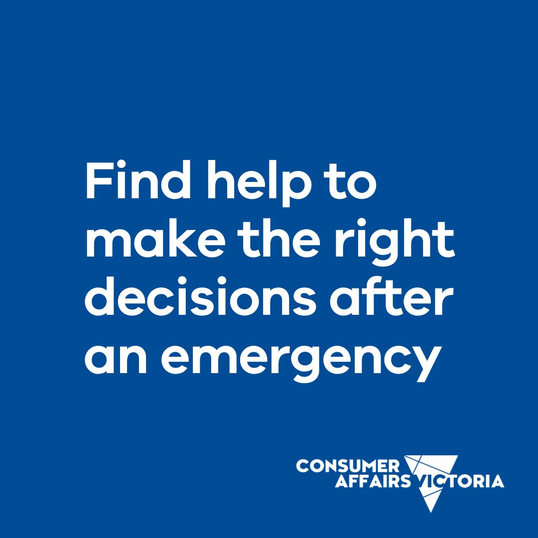 consumervic's tweet image. People affected by #VicFires &amp;amp; #VicStorms can find a range of helpful info at consumer.vic.gov.au/resources-and-…
It covers:
▪️ damaged or destroyed rental homes
▪️ insurance claims &amp;amp; arranging repairs
▪️ damaged cars
▪️ fake tradies &amp;amp; charity scams
▪️ &amp;amp; more
Also follow @vicemergency