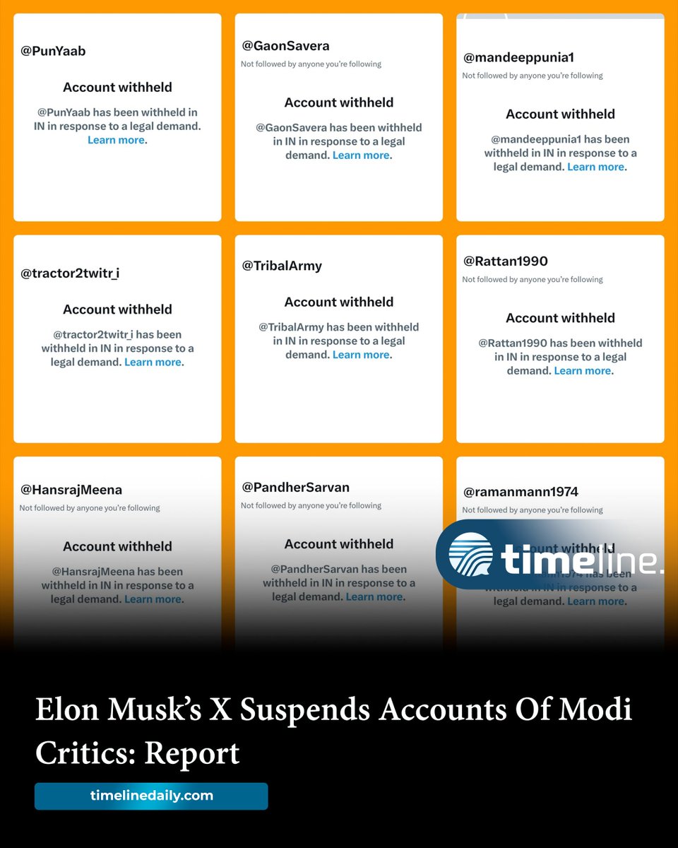 timelinelatest's tweet image. #ElonMusk’s #X Suspends Accounts Of #ModiCritics: Report

timelinedaily.com/india/elon-mus…