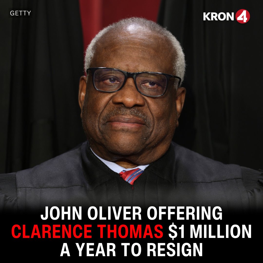 Comedian and “Last Week Tonight” host John Oliver is offering Supreme Court Justice Clarence Thomas $1 million a year to resign. STORY: trib.al/N34V2BP