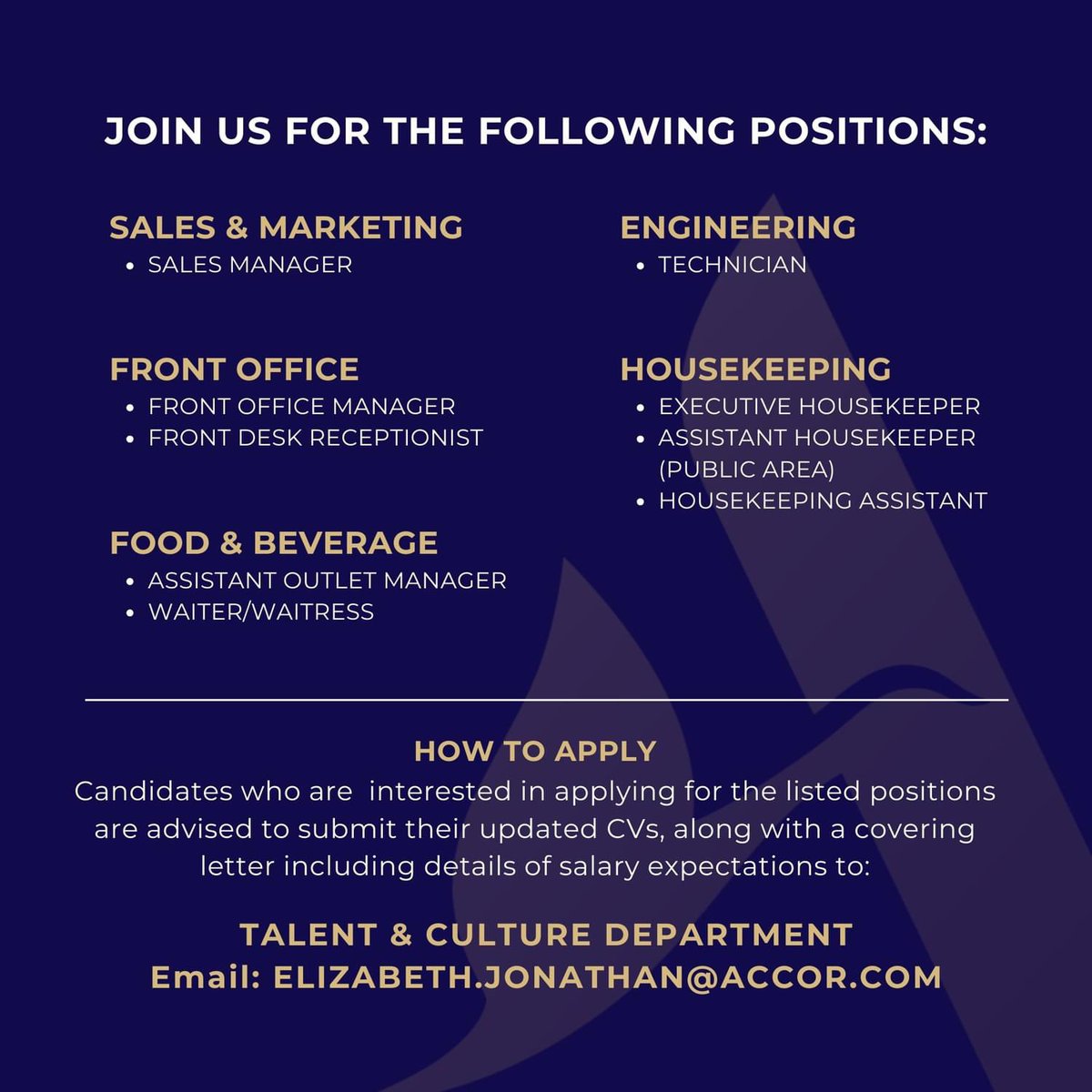 Pullman Kuching is hiring! 🐲 Email your
updated resume and cover letter (with expected salary) to ELIZABETH.JONATHAN@accor.com. For more info, call +6082 - 222 888 #BESarawak #tribelegacysarawak #sarawakjobs #kuchingjobs