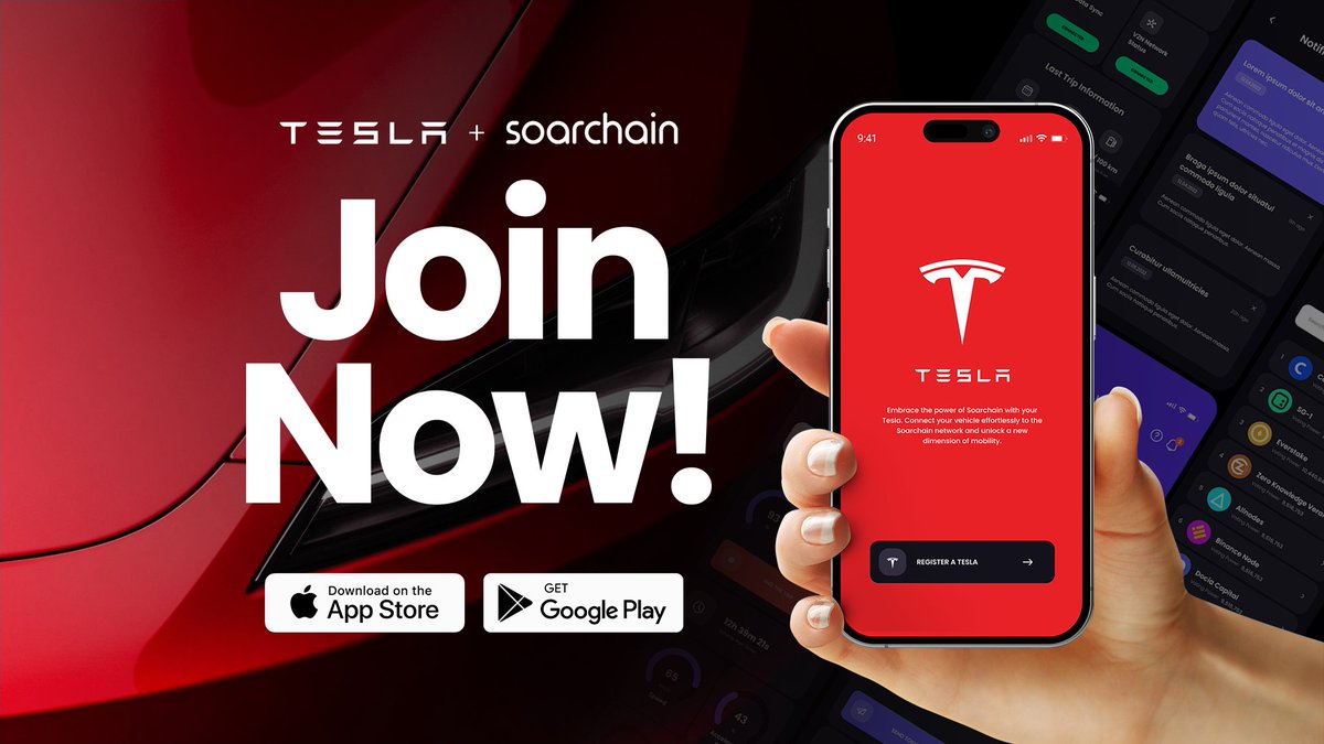 🎉 Great News for Tesla Owners! 🚗✨ 
 
Hey Tesla family, we've got something super cool for you! Now, you can bring your Tesla into the #Soarchain network. It's a game-changer that’s making our community even more awesome. 🌍💥 
 
🚀 Getting Started is Easy: 
 
First up: Pop