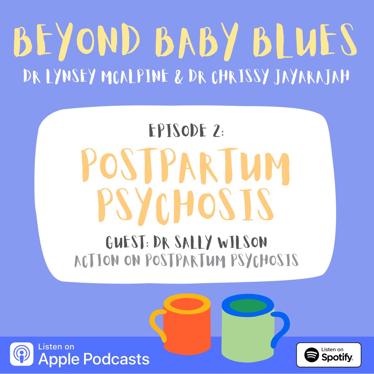 New podcast episode out today! This week @chrisha_jay and @DrLynseyM are joined by @SallyMacWils from @ActionOnPP to talk about postpartum psychosis. Available wherever you get your podcasts. Link in the comments below 👇👇👇 #postpartumpsychosis #maternalmentalhealth