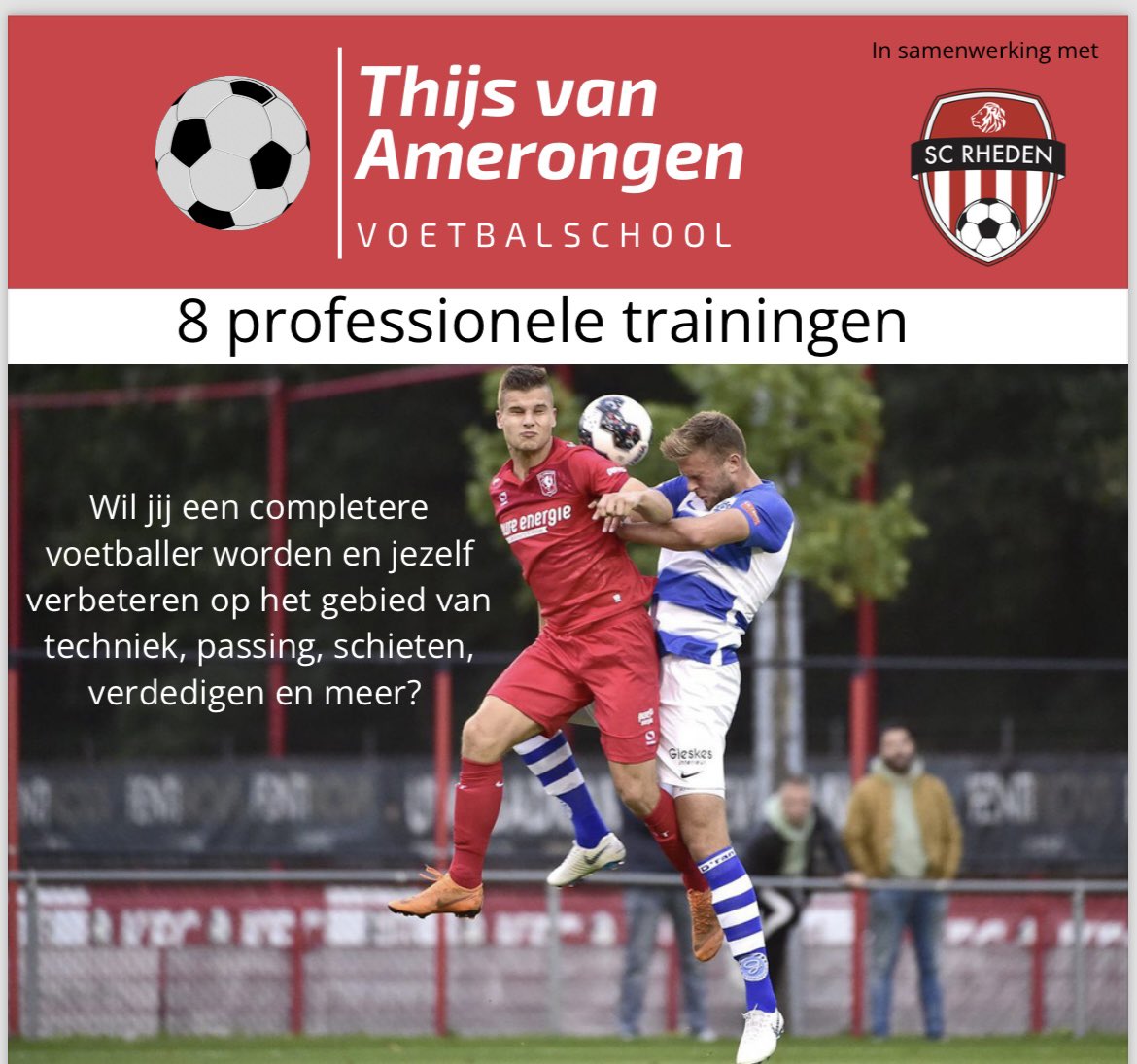Meld je nu aan voor de voetbalschool van Thijs van Amerongen #voetbal #voetbalschool #scrheden #rheden #Training  Meer info vind je op scrheden.nl