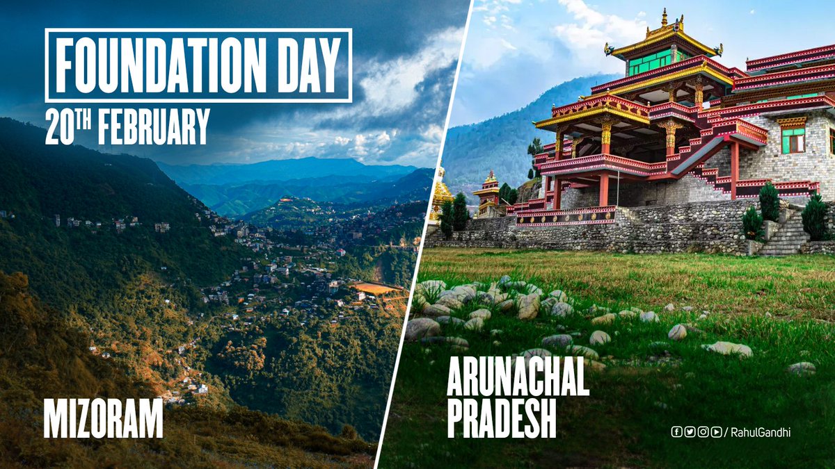 Warm greetings to the people of Arunachal Pradesh and Mizoram as they celebrate their Statehood Day.

With captivating histories, vibrant cultures, and enduring traditions, these states add rich hues to India's diverse tapestry. 

I stand as their soldier in Delhi, committed to