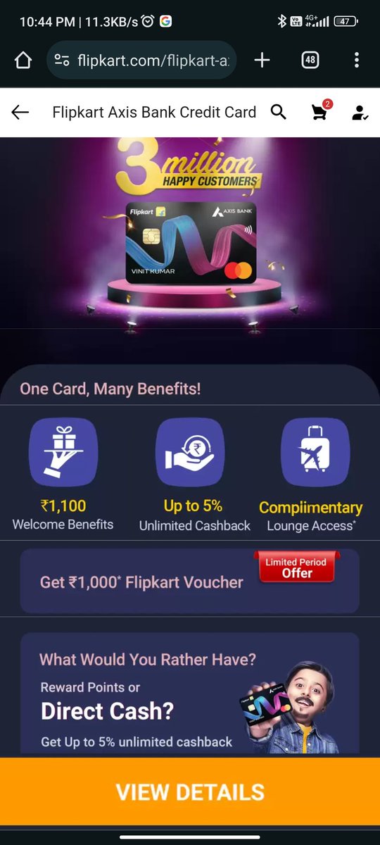 RimbikDas1's tweet photo. @AxisBank @AxisBankSupport @flipkartsupport @Flipkart  I applied for Axis Flipkart credit card on 2nd of jan'24 and received card on 7th. In the joining it was offered that I will get Rs1000/- flipkart gift voucher but only received Rs 500/- till now. Why such discrepancy? Help. https://t.co/Fptb0I9J67
