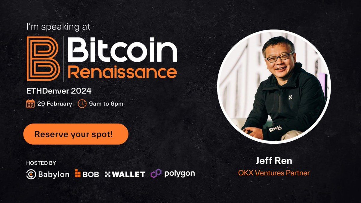 Excited to share that I'll be joining the stage at the Bitcoin Renaissance Summit on February 29, 2024, to dive into the latest on Bitcoin staking, its ecosystem, L2 innovations, and beyond. Join me for a day of insightful discussions and networking with the best in the