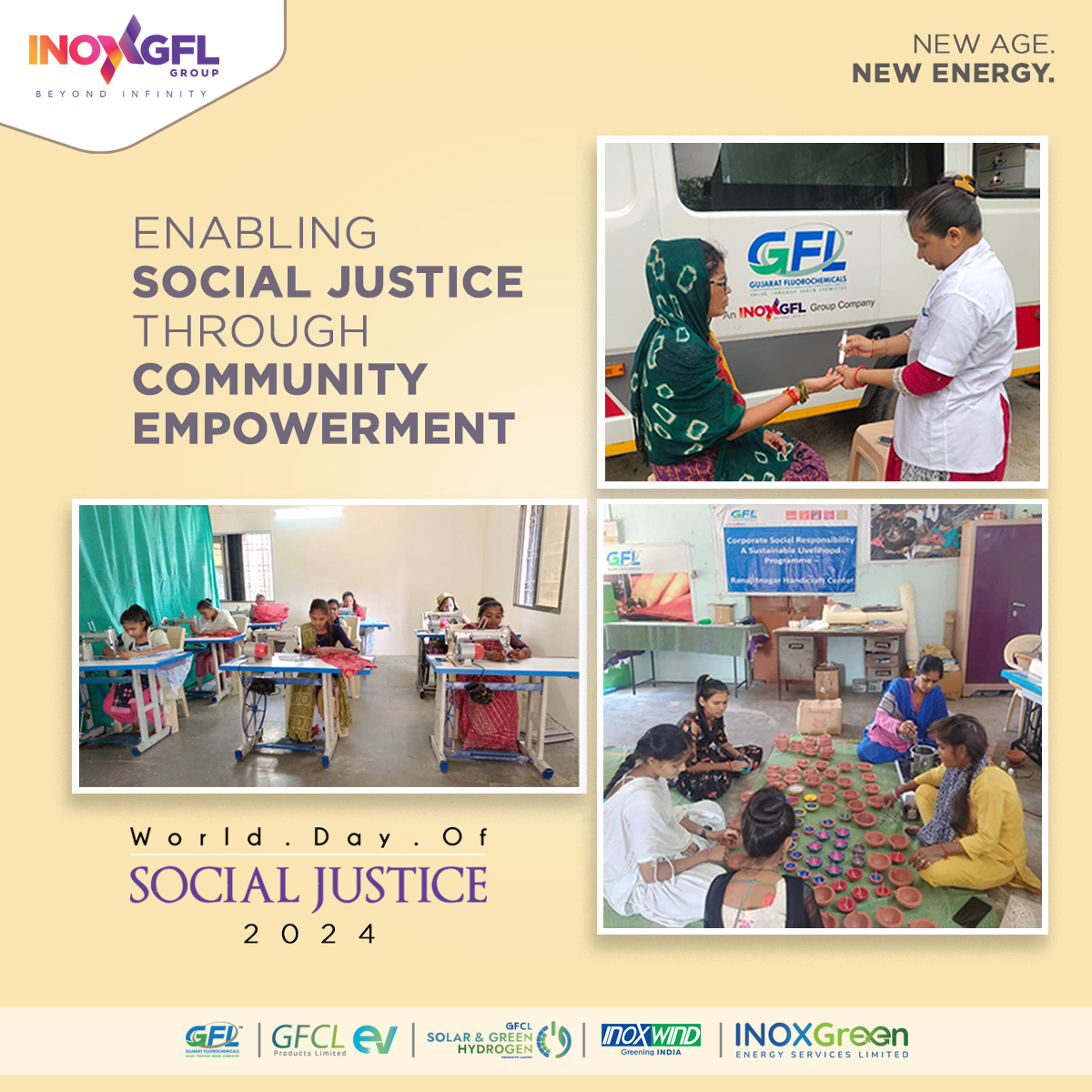 On World Day of Social Justice, our commitment to fostering positive change through community empowerment remains unwavering. Together, let's build a future where everyone has equal opportunities and rights.

#inoxgfl #gfl #inoxwind #inoxgreen #socialjustice #equality…