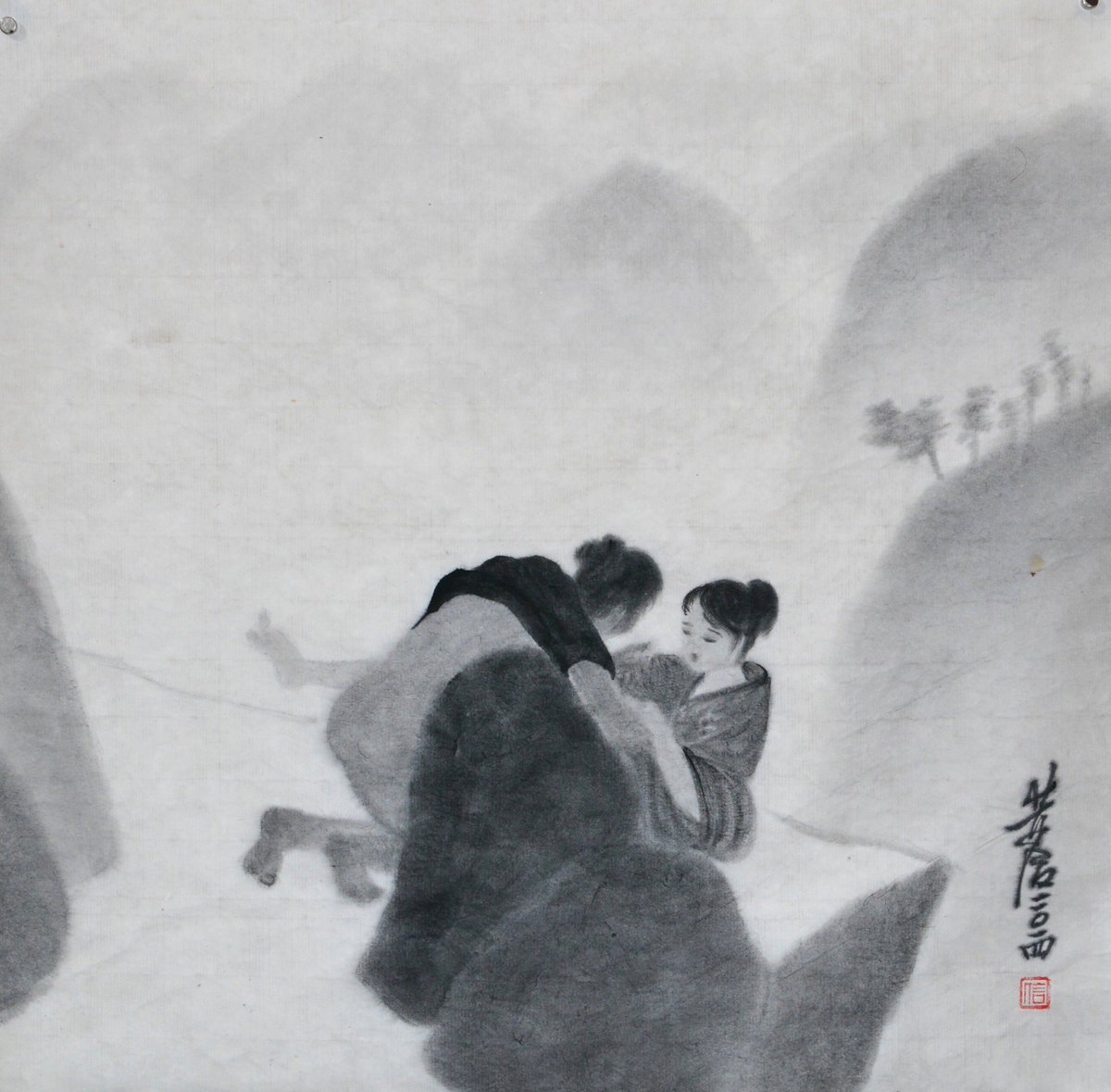 ysoei's tweet photo. 舊作：還有幾張兒童不宜的一平尺宣紙水墨放出來算了⋯（不準叫我春宮黃）。 https://t.co/asE8HHaCYh