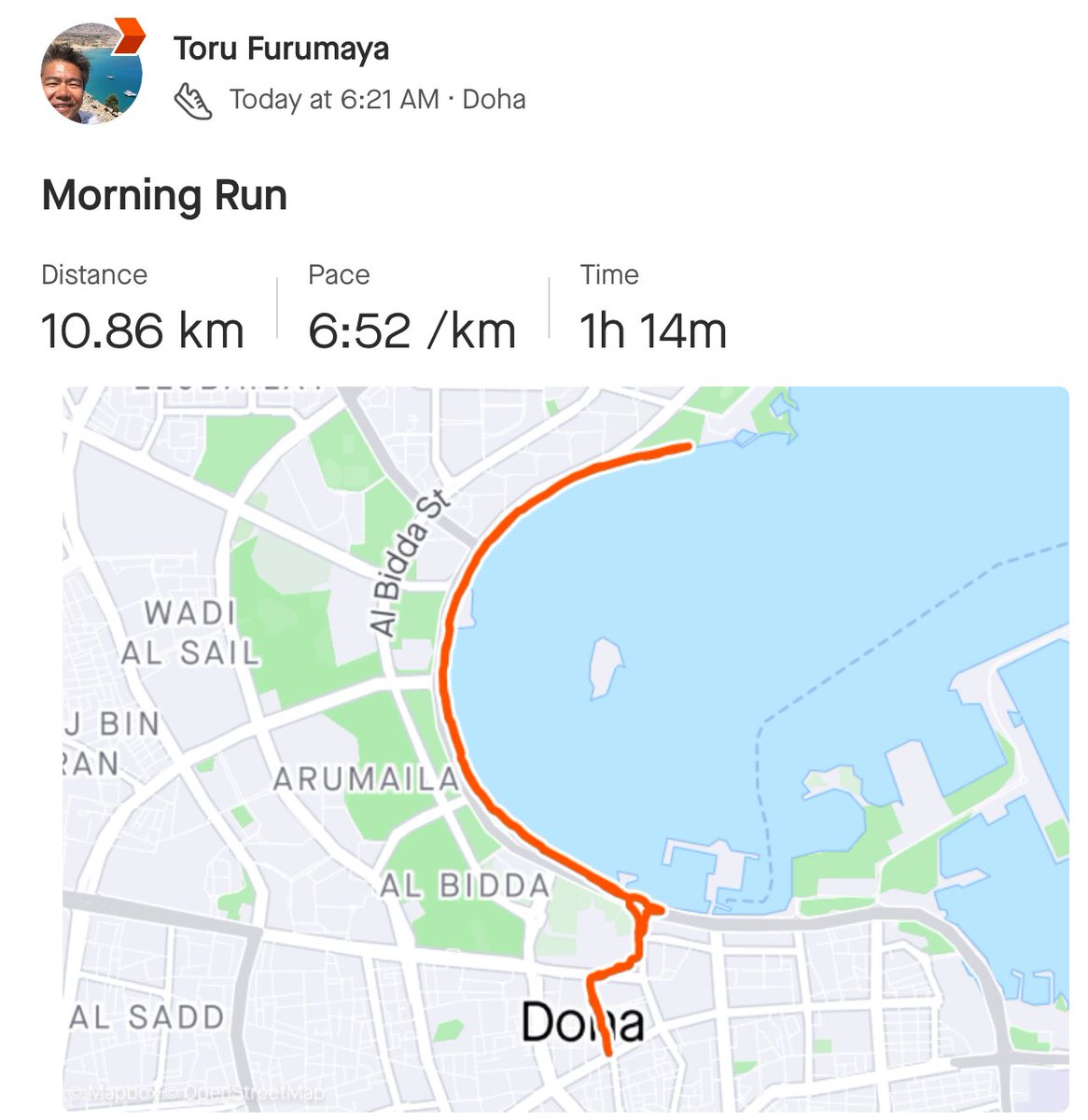 torunl's tweet photo. Startup morning jog, another day full of energy 💪. I was surprised to find a Starbucks in such a place😯 https://t.co/gZgcgZjamv