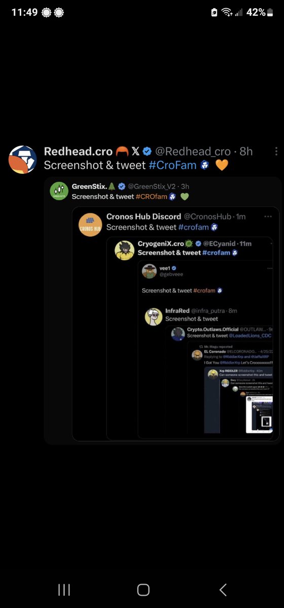 Screenshot &amp; tweet #CroFam