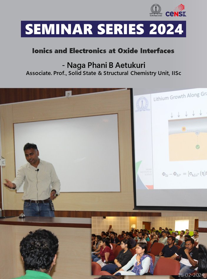 CeNSEatIISc's tweet image. An applaudable talk by Prof. @phani_iisc, SSCU, @iiscbangalore on the roles of interfaces in electrochemistry of batteries and correlated physics. A wonderful talk and a great audience.
#CeNSE #seminarseries #2024
#seminar #nanoscience #engineering #electrochemistry #batteries