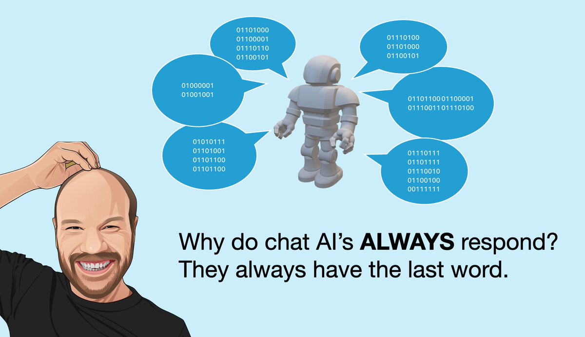 Now it's by intent, you ask it a question and it responds. But when conversing with humans having the last word isn't always natural speak. Will AI evolve to mimic human behaviour more closely? An experiment to see if it can NOT respond to an input 🔬 sixpivot.com.au/post/will-ai-h…