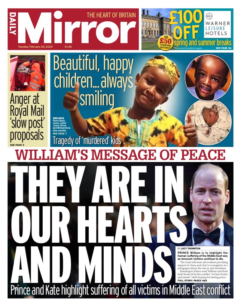 Tuesday’s Daily MIRROR: “They Are In Our Hearts And Minds” #TomorrowsPapersToday