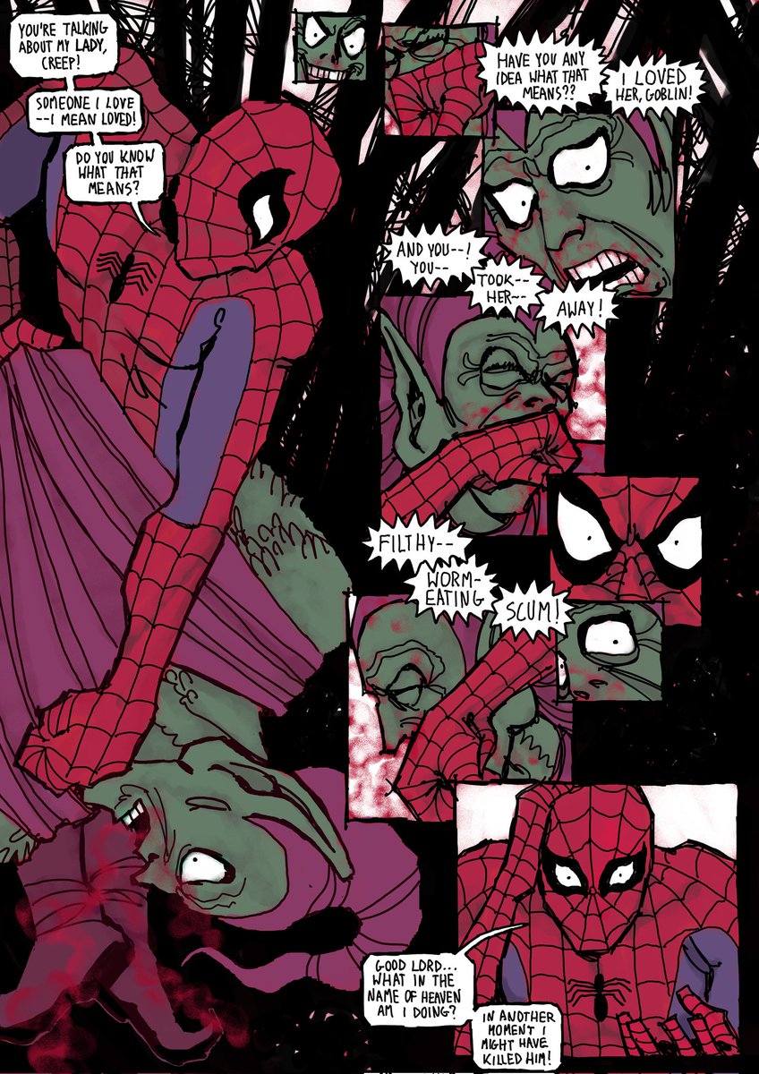 Green Goblin's death remake in my style (1/3) #comic #spiderman #greengoblin
