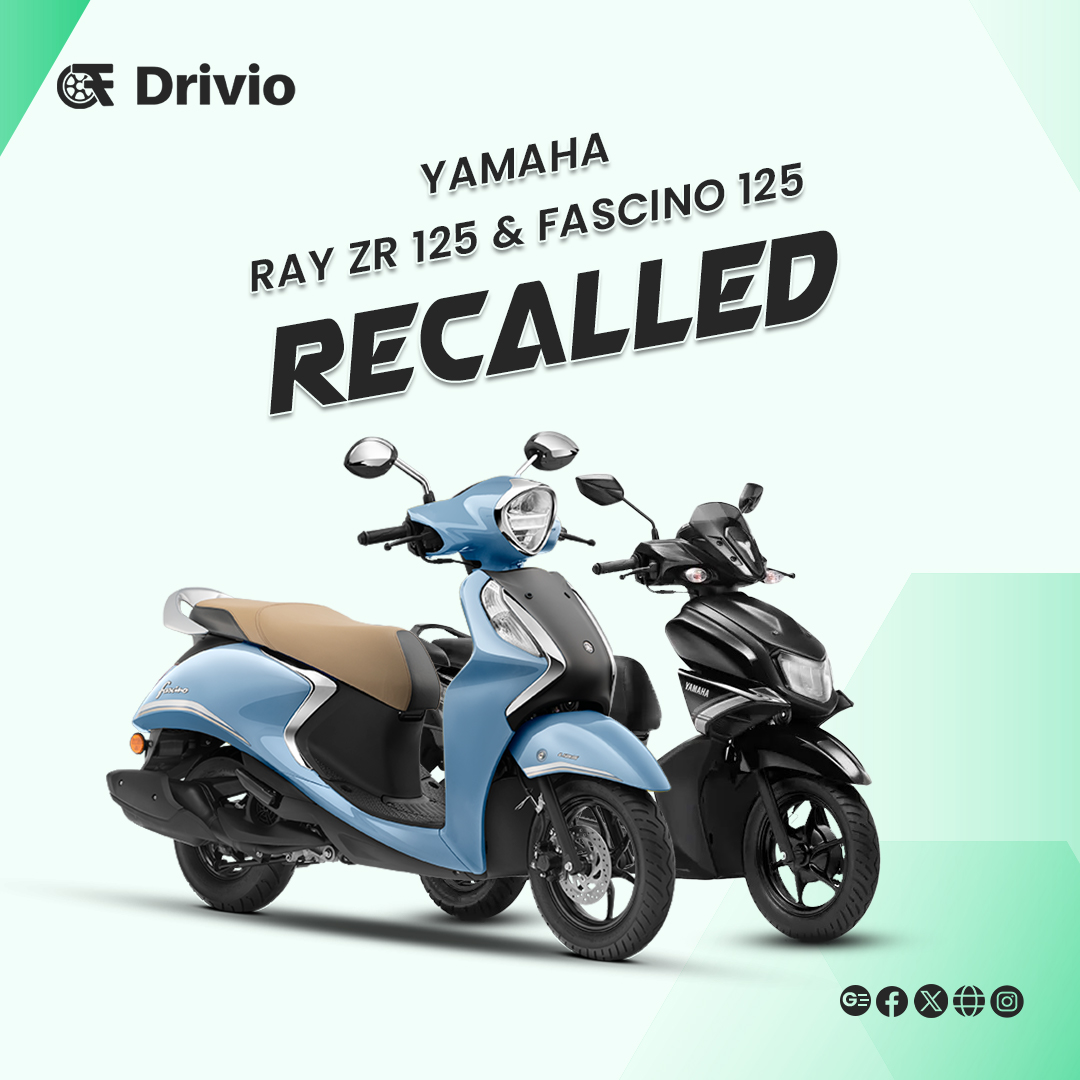 Important safety notice for Yamaha scooter owners! Yamaha has initiated a mega recall for Ray ZR 125 and Fascino 125 scooters.

Read more drivio.in/news/yamaha-is…

#Yamaha #RecallAlert #RayZR125 #Fascino125 #ScooterSafety #IndiaOnWheels #TwoWheelerFinance #drivio_official