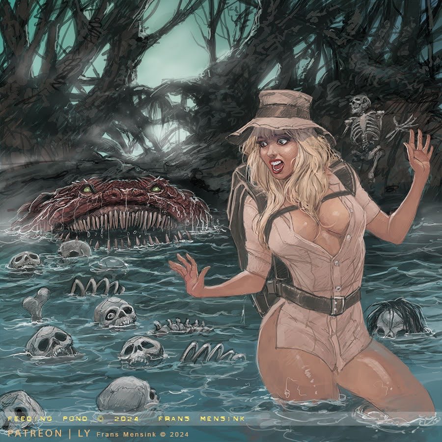 Mirky waters. Stay away I told her. Do they listen? No. Never. 😊 #swamp #swampmonster #peril #jungle #explorer #scary #horror