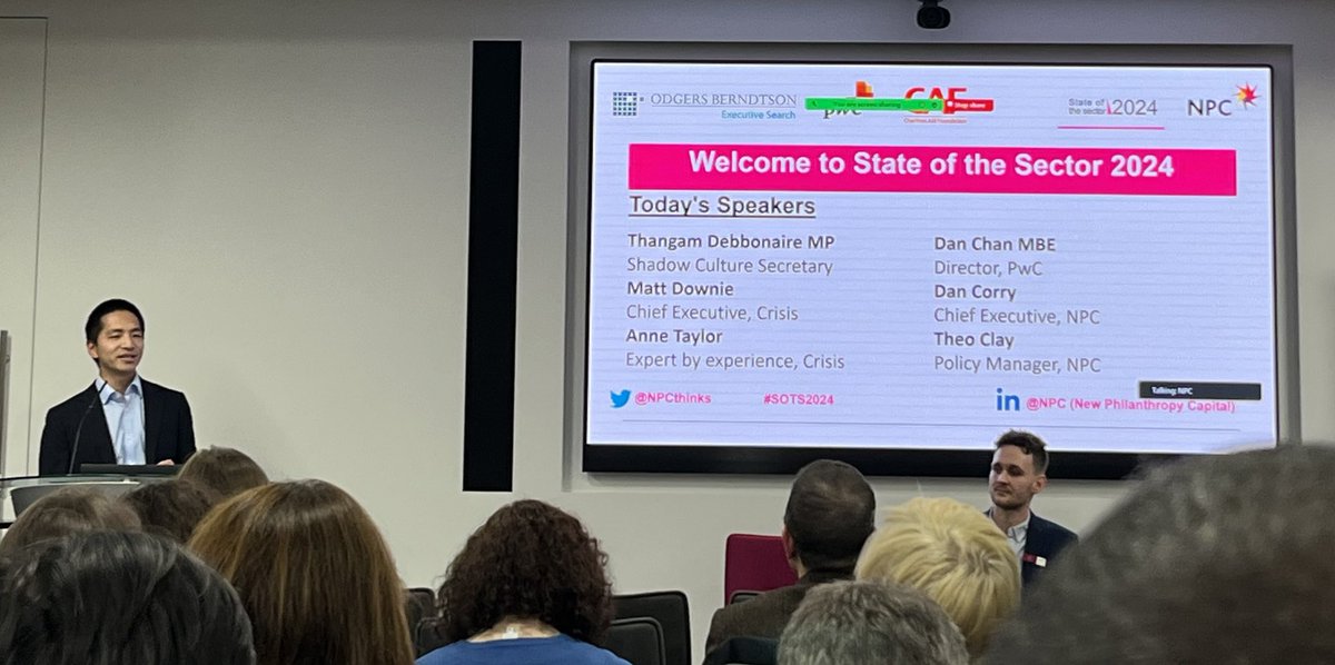 Enjoyed being part of the hosting team @PwC_UK along with @daniel_y_chan launching #SOTS24 with @NPCthinks great to bump into @Ali_SchSocEnt @friend_natasha and hear from @crisis_uk and @ThangamMP