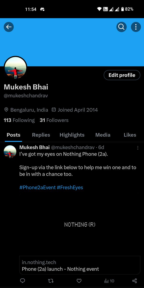 mukeshchandrav's tweet photo. @nothingindia @getpeid @nothingindia Bhai and @getpeid  Bhai
Here's a Hai from Mukesh Bhai 😅

#NothingPhone2a #Nothingindia #Nothing https://t.co/V9xdl2PqCZ