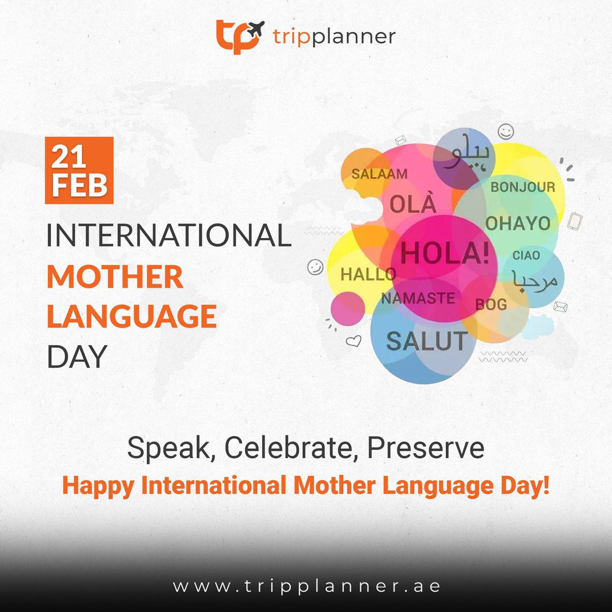 Preserving #motherlanguages is preserving #cultural and ancestral #roots. On this #specialday, let’s pay a #tribute to the linguistic #harmony and #diversity. #HappyInternationalMotherLanguageDay.
🌐Visit Us: tripplanner.ae
