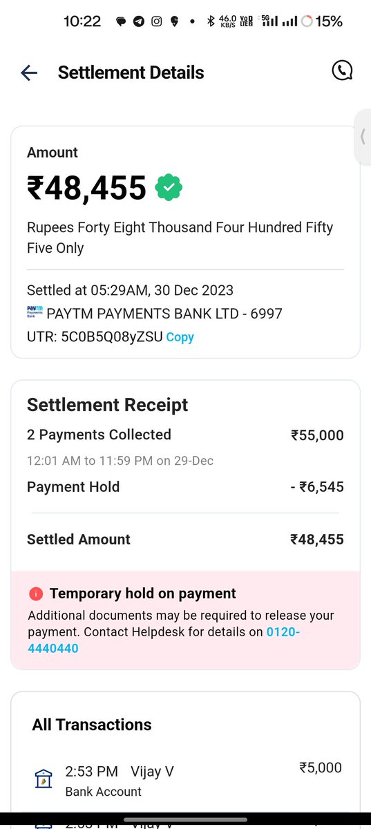 rkonpc's tweet image. Hardly Correct!!!
@Paytm Worst Service Ever!!!
PayTm Holding a marchant settlement amount and then for reason they demand a customer aadhar and pan card. Is it possible for the cx to provide Aadhaar and PAN card for making the payment? #StopUsingPayTM @PaytmBank @RBI Pls FTA.