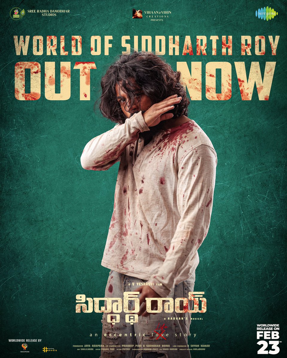 His kind of love, logic, and life is different!!💥

Witness the intense &amp; unique world of #SiddharthRoy now❤️‍🔥

- youtu.be/KtVWahBgSi4

Grand Release on FEB 23rd in cinemas 🔥

#SiddharthRoyonFEB23

<a href="/deepaksarojhere/">Deepak Saroj</a> <a href="/DirYeshasvi/">V Yeshasvi</a> <a href="/radhanmusic/">Radhan Music</a> <a href="/prawinpudi/">Prawin Pudi</a> <a href="/Nandinireddy/">Nandini Reddy</a>