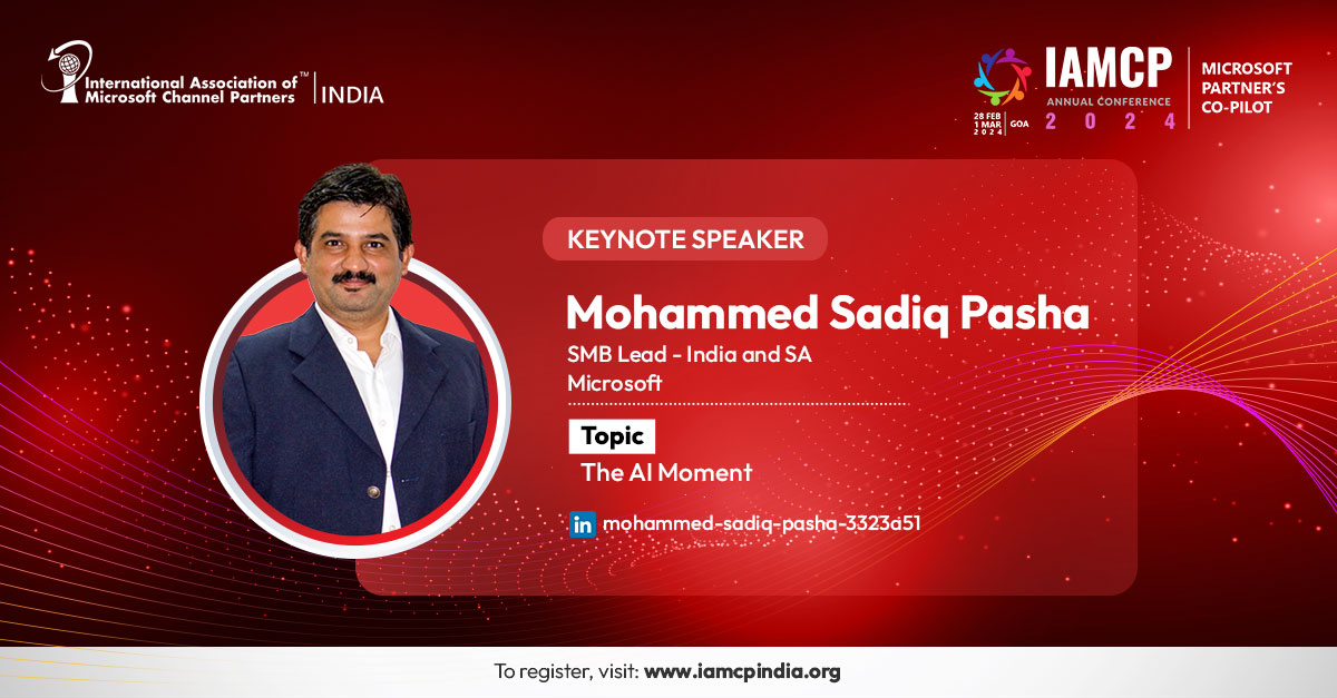 IamcpIndia's tweet photo. Join Mohammed Sadiq Pasha as he dives into the fascinating world of AI and technology.
Join us at the IAMCP Annual Conference 2024 in Goa from February 28 to March 1, 2024.
#iac2024 #iamcpindia #MSPartners #MicrosoftEcosystem #MicrosoftPartner #IAMCPIndia https://t.co/D9EJkE3Dbi