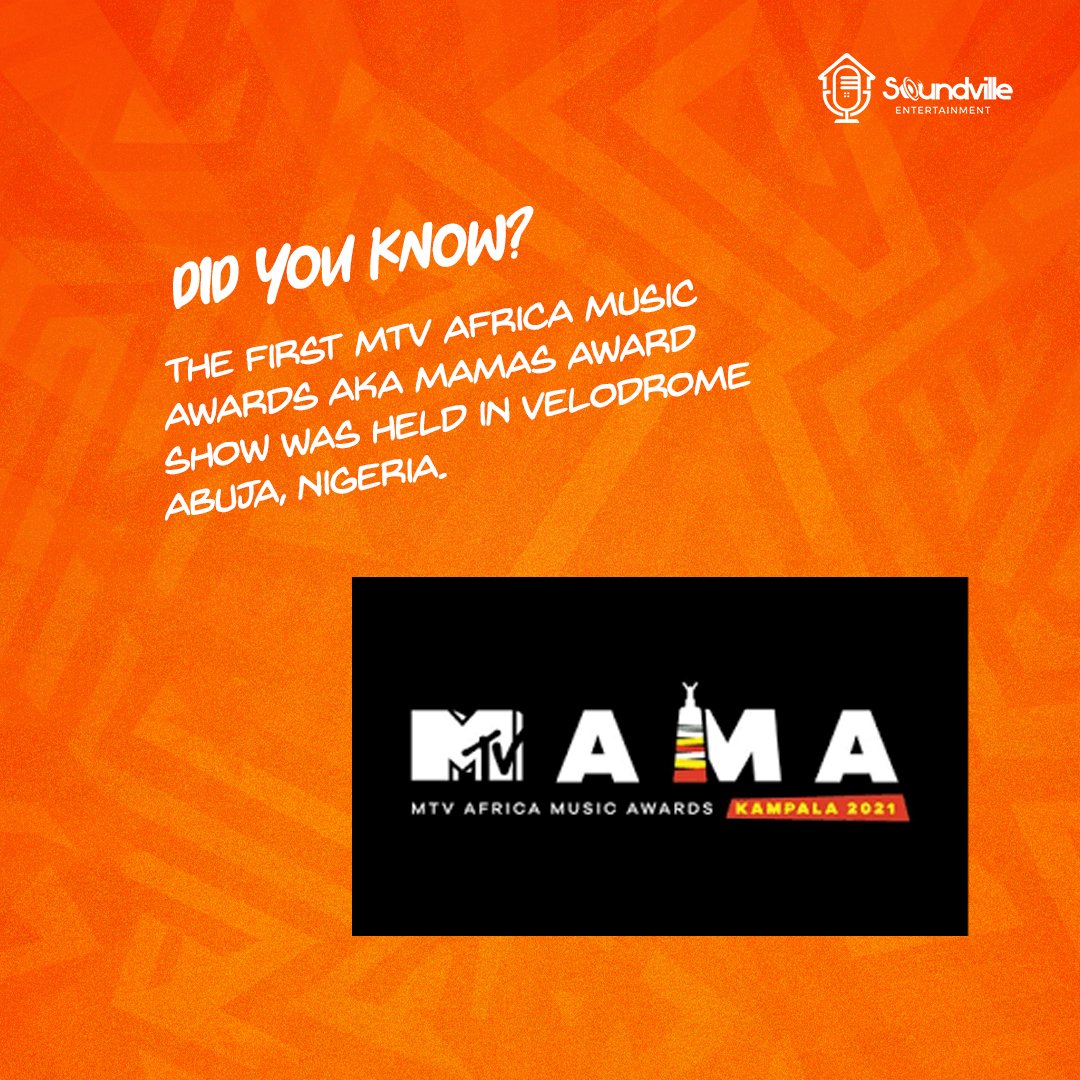 Did you know?
The first MTV Africa music awards AKA MAMAS award show was held in velodrome Abuja, Nigeria.

#Soundville
Forget about Iphone 16 Ikotun Sam Larry  #OAUTwitter Girona #JusticeForArinze Richard Mille Tinubu Dollar is 1700 Lagos Rain Oyo State #RCCG Naomi Japa Dr Toolz
