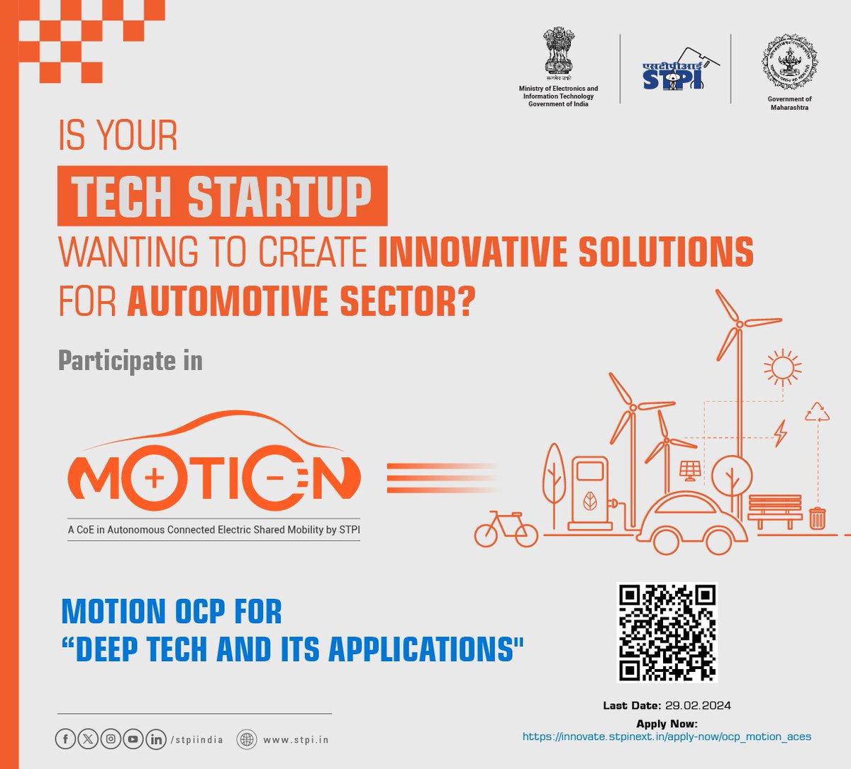 @STPI_MOTION CoE is inviting applications from the tech #startups working in Deep Tech & its applications in the ACES domain to participate in their OCP for “Deep Tech and its Applications”. Apply Now: innovate.stpinext.in/apply-now/ocp_… Last Date: 29th February 2024.