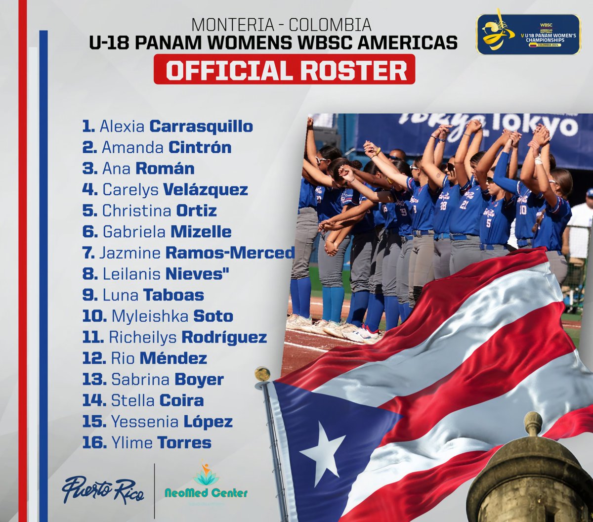 Se enorgullece de presentar las 16 atletas del Programa Nacional Femenino Sub-18 que estarán participando en el 𝐕 𝐂𝐚𝐦𝐩𝐞𝐨𝐧𝐚𝐭𝐨 𝐏𝐚𝐧𝐚𝐦𝐞𝐫𝐢𝐜𝐚𝐧𝐨 𝐅𝐞𝐦𝐞𝐧𝐢𝐧𝐨 𝐒𝐮𝐛 - 𝟏𝟖 en Montería, Córdoba - Colombia 𝟑𝟎 𝐦𝐚𝐫𝐳𝐨 - 𝟔 𝐝𝐞 𝐚𝐛𝐫𝐢𝐥, 𝟐𝟎𝟐𝟒