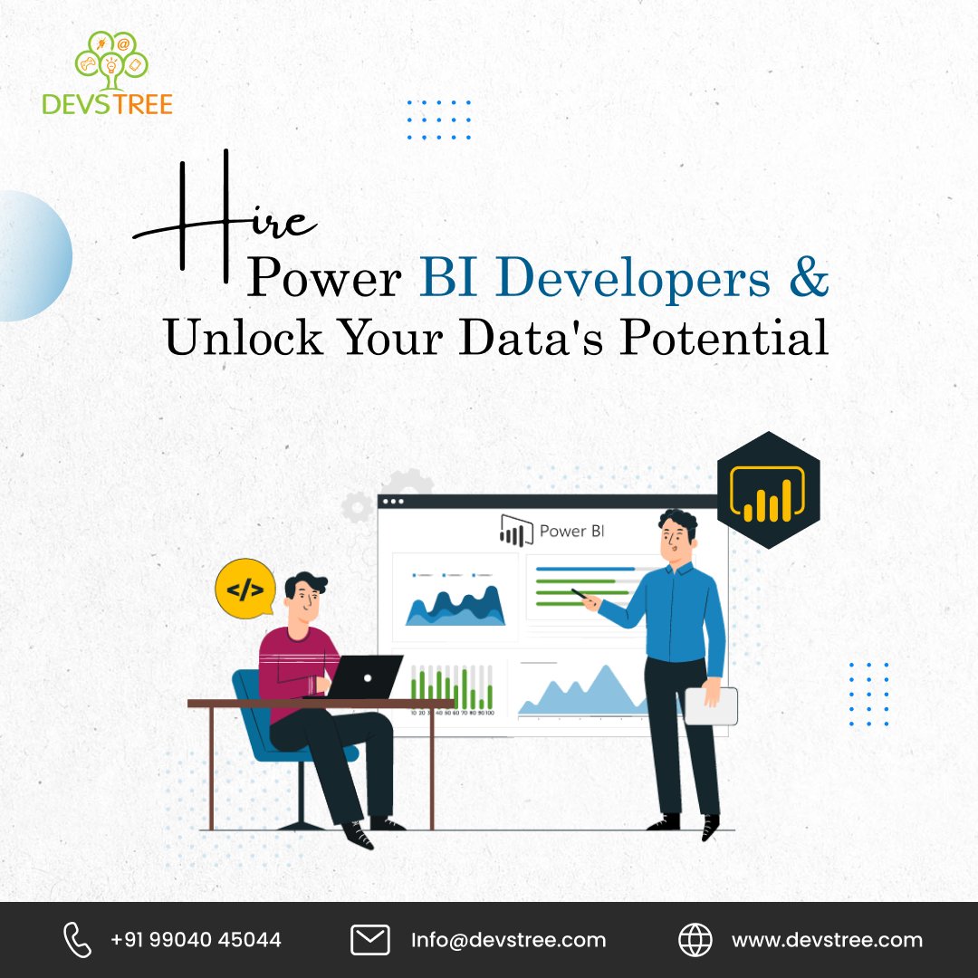 devstreeit's tweet photo. Unlock the power of your data with Devstree! Our team of Power BI developers can help you turn your data into insights that can help you make better decisions.
For more
📧 info@devstree.com
☎️+91 99040 45044
🌐 https://t.co/47iBN9Z4mv
#hirepowerbideveloper #devstree #india https://t.co/sp3xuIIt7G