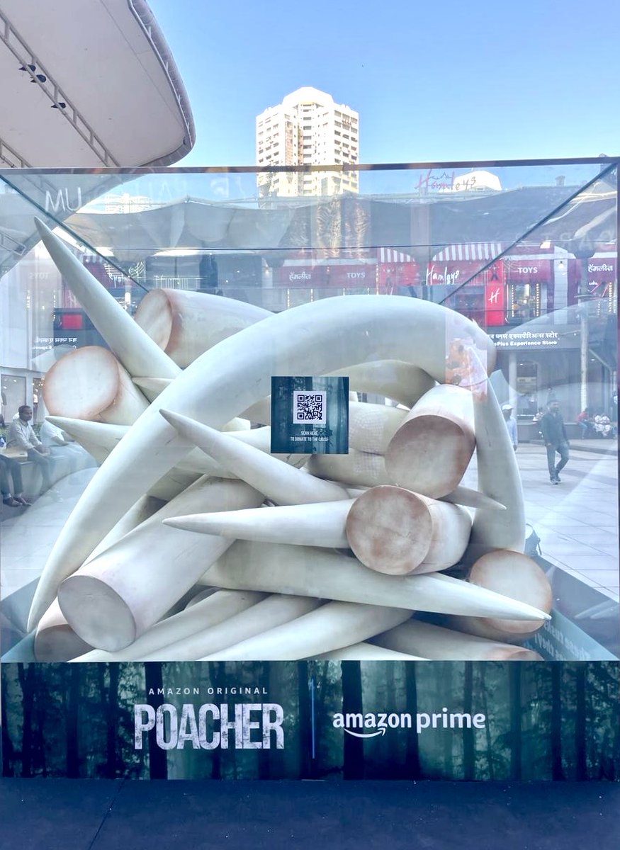 #Mumbai folks, tag us if you spot this installation at Palladium Mall, Lower Parel! 'Poacher' is based on the real events behind India's largest ivory poaching seizure. Know more about WTI's association with Poacher: poacher.wti.org.in #PoacherOnPrime @PrimeVideoIN