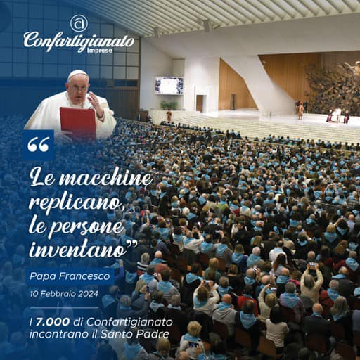 “Il #SantoPadre ci ha indicato, con mirabile ed efficace sintesi, l’essenza dell’#artigianato, i valori che esprimiamo nell’agire quotidiano: vediamo la #bellezza nella materia inerte, le diamo #forma e la portiamo nel mondo per abbellirlo e rispondere ai bisogni della gente".
