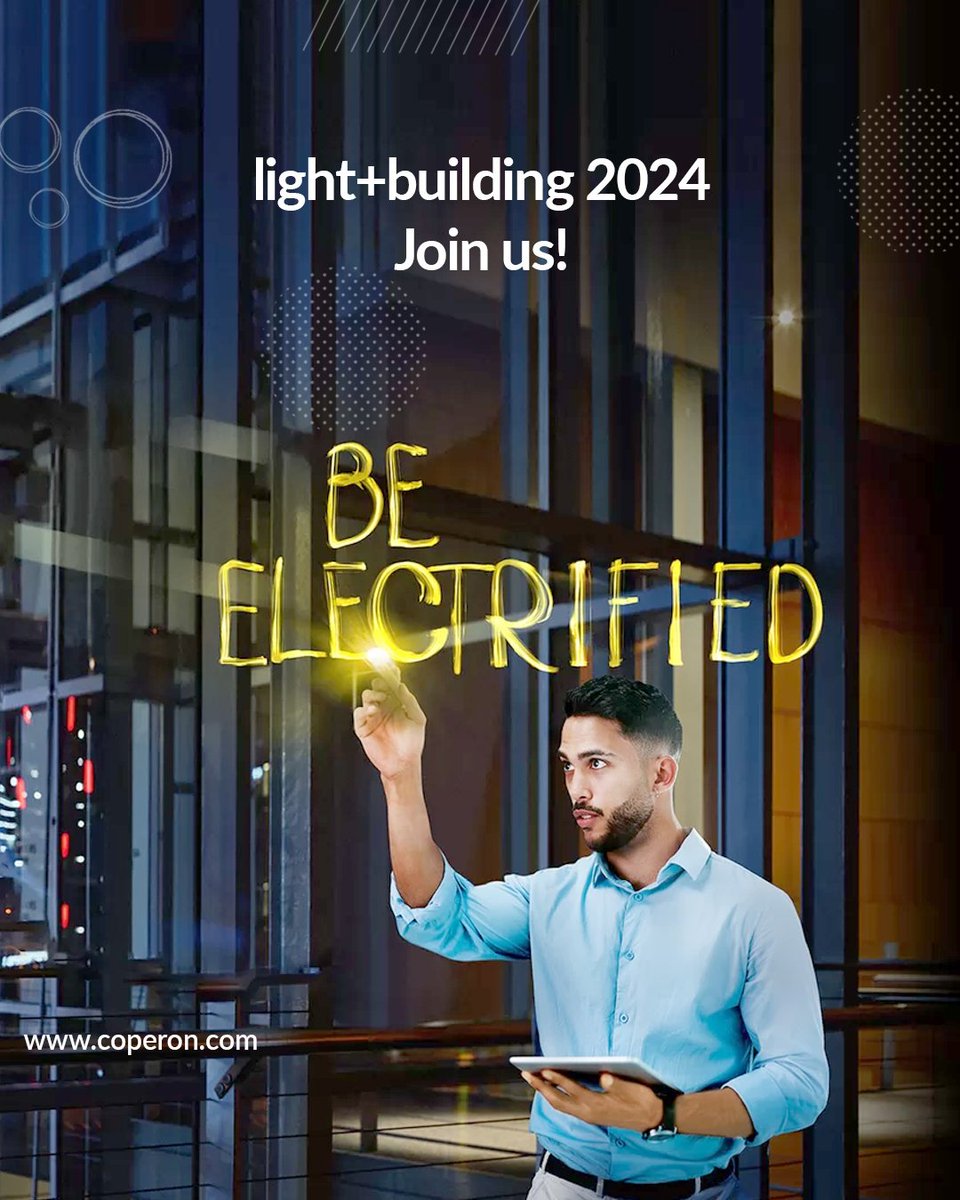 CoperonTech's tweet image. Between March 3rd and March 8th, 2024, we will be attending light+building in Frankfurt, Germany. Feel free to reach out via email at info@coperon.com to schedule a meeting.

#CoperonTechnologies #lightandbuilding #frankfurt #germany #joinus