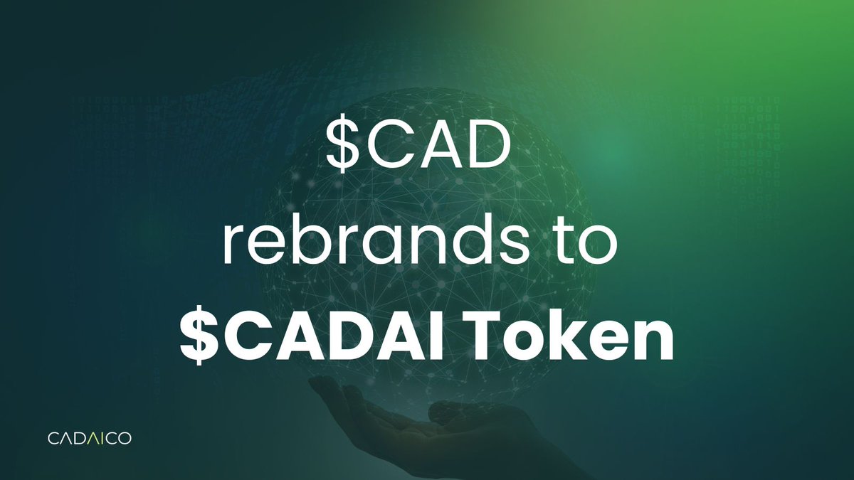 We're evolving from $CAD token to $CADAI Token. This isn't just about avoiding mix-ups it's a strategic move that links our token more closely with our tech - the CADAI Model and CADAI Platform. Welcome to the $CADAI era! #CAD + #AI