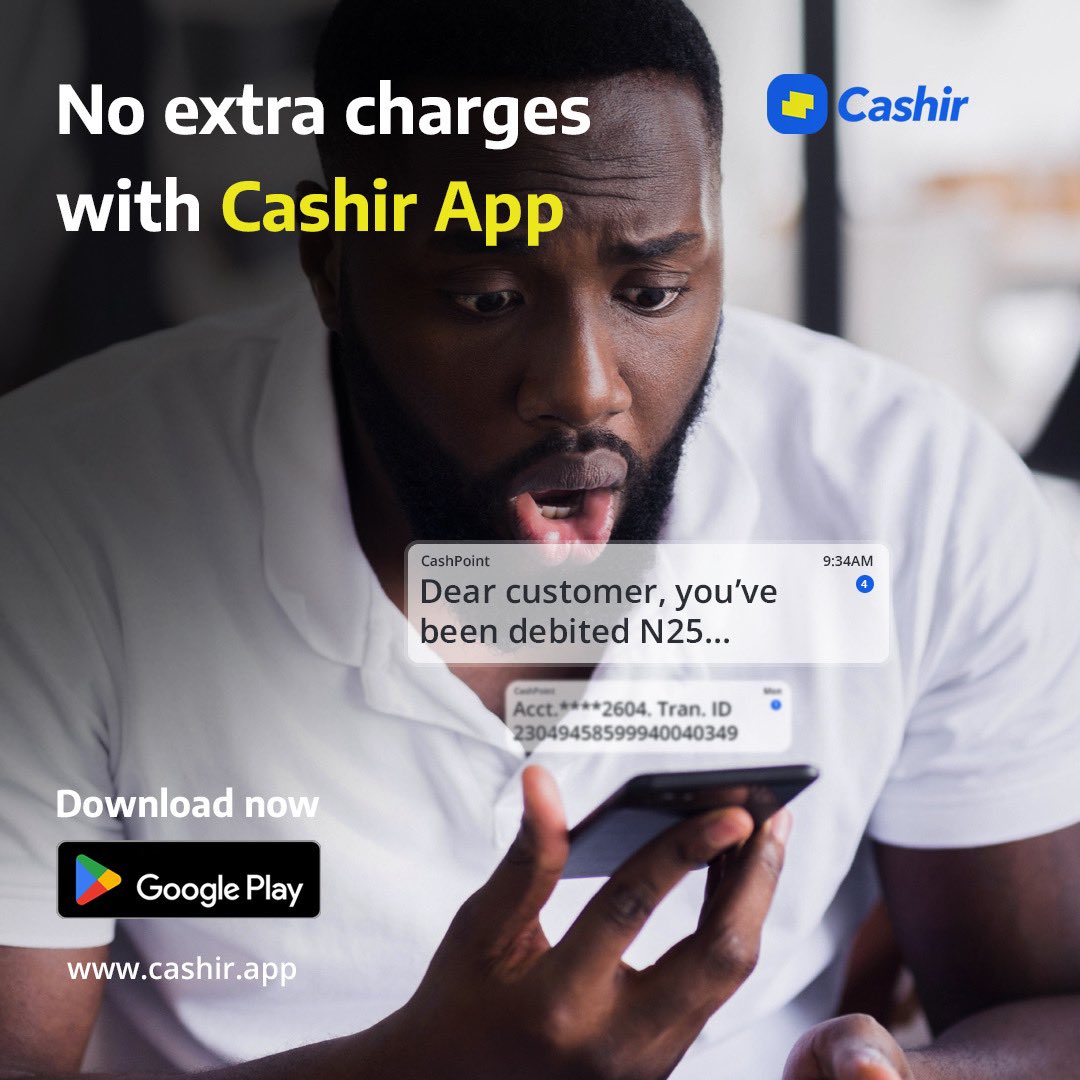 cashirapp's tweet photo. Avoid opening your mouth ๐จ in surprise! Download #cashirapp now and enjoy performing financial transactions easy!
#thecashirway ๐
#cashir #cashirapp #fintech #startup #updates #techcabal #techcrunch #moniblemoney #nigeria #lagos #cash https://t.co/M8kKa0XtDd