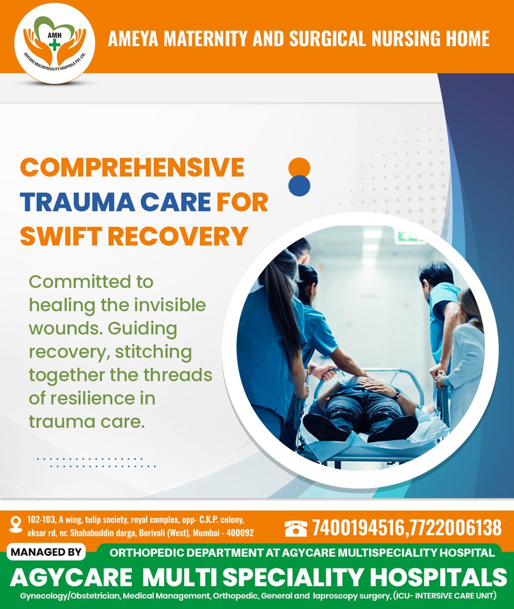 Expert trauma care for severe injuries caused by accidents, falls, violence, and trauma events.

For more enquiry 074001 94516, 7722006138

#agycaremultispecialityhospital #agycare #hospital #HealingJourneys #ResilienceRising #TraumaCareHeroes #HopeInRecovery