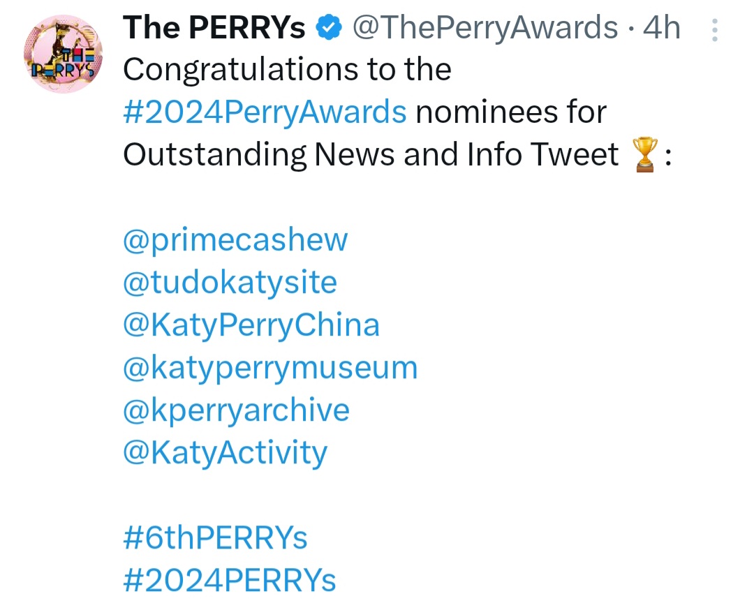 Just found out we've been nominated for 5️⃣ @ThePerryAwards ! Best Promotional Account Best Emerging Portal Account Best Promotional Photo Outstanding Promotional Tweet Outstanding News & Info Tweet Thank you SO SO much guys 🙏🏻❤