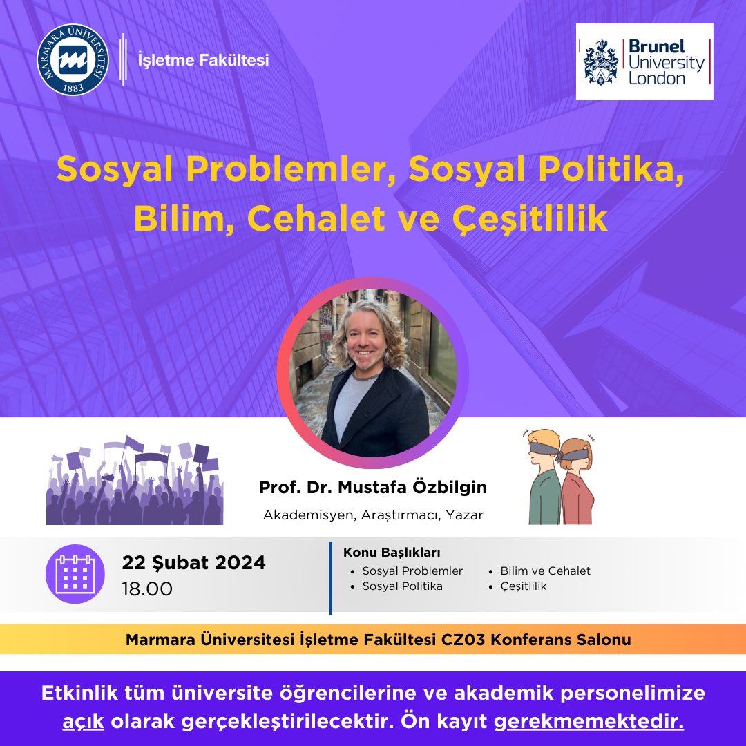 Prof. Dr. Refika Bakoğlu tarafından verilen Çeşitlilik Yönetimi ve Kapsayıcılık ile Prof. Dr. Esra Dinç Elmalı tarafından verilen Sürdürülebilir Büyüme ve Kalite Yönetimi derslerimizin açılış konuşmacısı Londra Brunel Business School’dan Prof. Dr. Mustafa Özbilgin olacak! 🤍