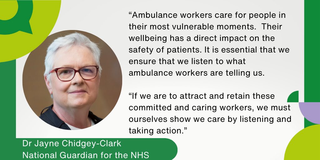 We welcome the findings and recommendations in NHS England’s publication of their culture review of ambulance trusts. It echoes some of the desperate stories workers told us in our Speak Up review. Read the full statement from Dr Jayne Chidgey-Clark: nationalguardian.org.uk/2024/02/19/res…