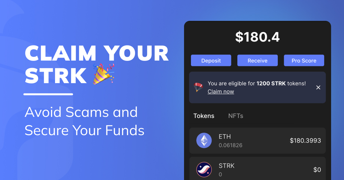 It is time to claim your STRK! 🎉

Braavos users can see in their wallet their STRK eligibility. Click on it and it will redirect you to the official Starknet Provisioning dApp.

The Starknet airdrop is currently targeted by hundreds of scam links.

Here is how to claim safely👇