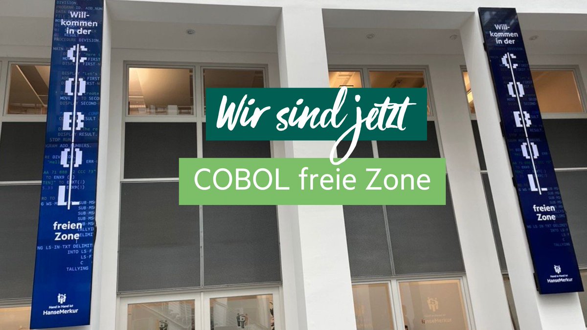 HanseMerkurNews's tweet photo. Heute wurde ein langjähriger Freund unserer #HanseMerkur IT-Abteilung zu Grabe getragen. Wir sind jetzt offiziell eine #COBOL freie Zone & haben uns als eine der wenigen Versicherern von der #Programmiersprache feierlich verabschiedet #stoprun #endprogram #handinhandisthansemerkur