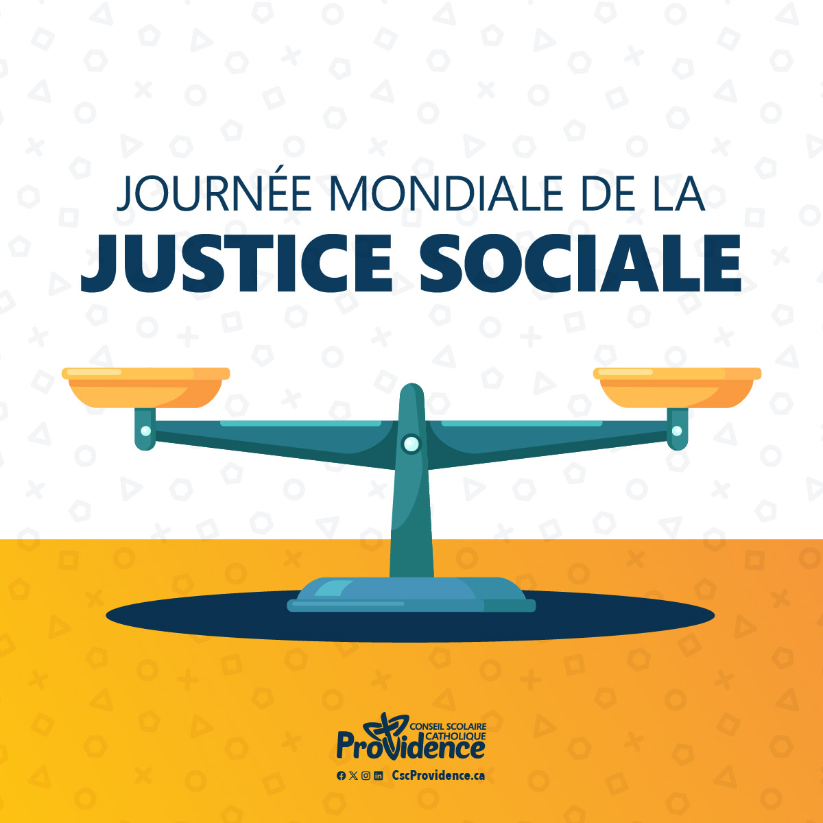 Aujourd'hui, pour la Journée mondiale de la justice sociale ✋🏻✋🏿✋🏾, nous, au <a href="/CscProvidence/">Csc Providence</a>, renouvelons notre engagement à surmonter les barrières pour le succès de chaque élève. Ensemble pour l'équité ! 🌎
#JusticeSociale #JournéeMondialeDeLaJusticeSociale