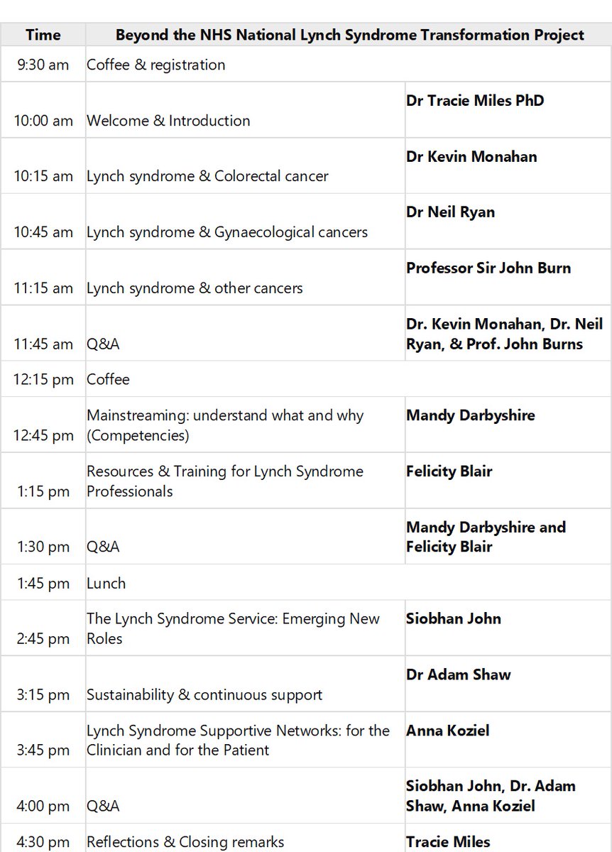 🚀 Attention Members of the Colorectal and Gynae MDTs! 
Join us for a FREE event: 'Beyond the NHS National Lynch Syndrome Project' 
📅 Friday, 26th April 
📍 Where: HYBRID/Face-to-Face London, Waterloo
🕑 Time: 10:00 – 4:45 pm

Click the link to book a place: