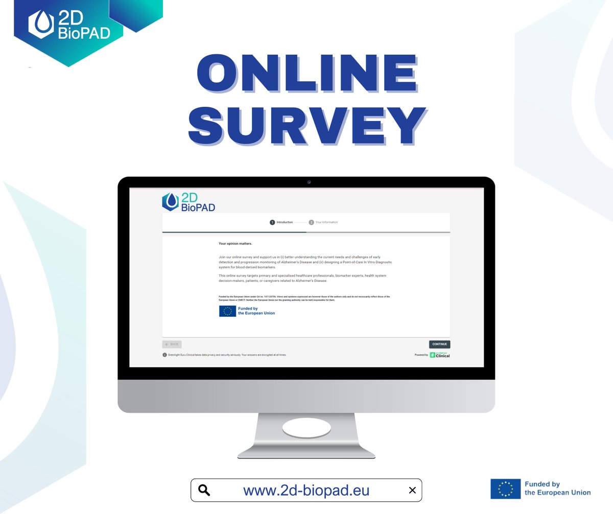 📢 Calling healthcare pros, biomarker experts, decision-makers, Alzheimer's patients, or caregivers! 🧠 

🖥️ Join our survey to shape a Point-of-Care Diagnostic for early Alzheimer's detection. 

🌐 Link: public.smart-trial.co/#/public/65c09…

👏 Kudos to our partner <a href="/evnia_dk/">Evnia</a> for managing!