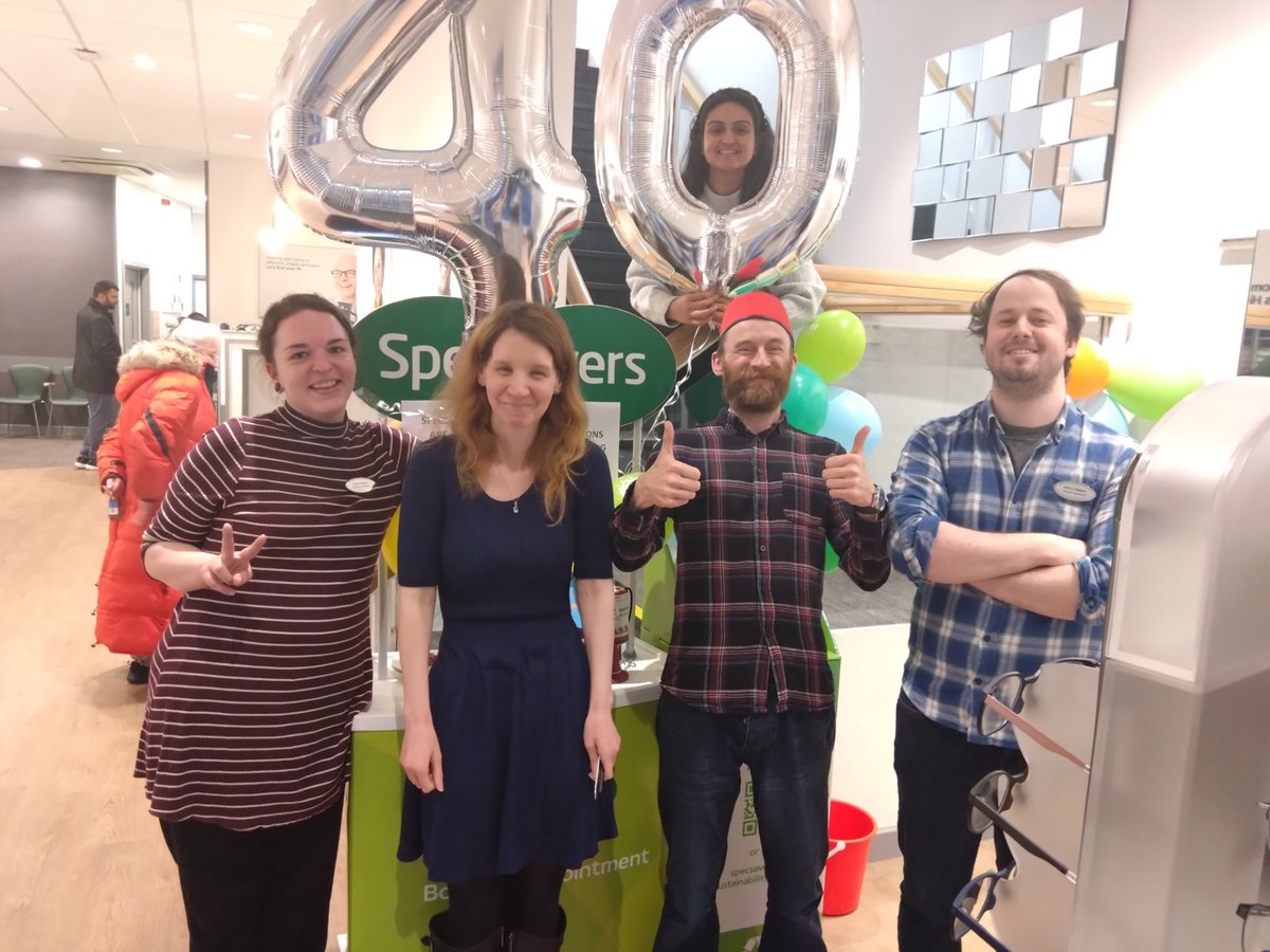 Thanks to <a href="/Specsavers/">Specsavers</a>  High Wycombe for choosing to support <a href="/HearingDogs/">Hearing Dogs for Deaf People</a>  at their 40th birthday celebrations!
They'll be supporting us again on World Hearing Day - 3rd March.
Pop in and say hi, maybe buy a cake 😋